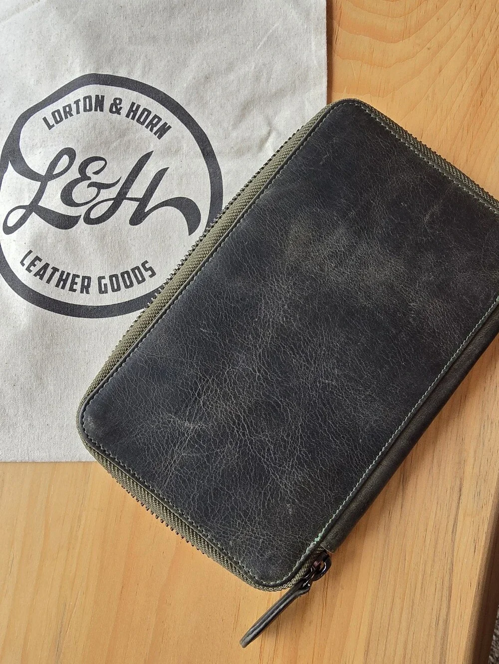 Lorton & Horn XS Leather Travel Wallet Chesterfield Green